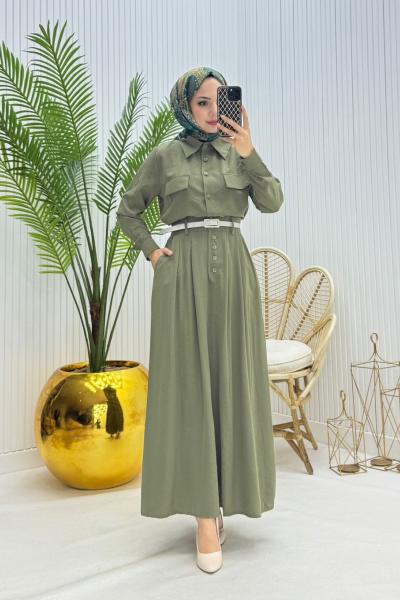 Nişantaşı Tesettür Takım Haki Haki