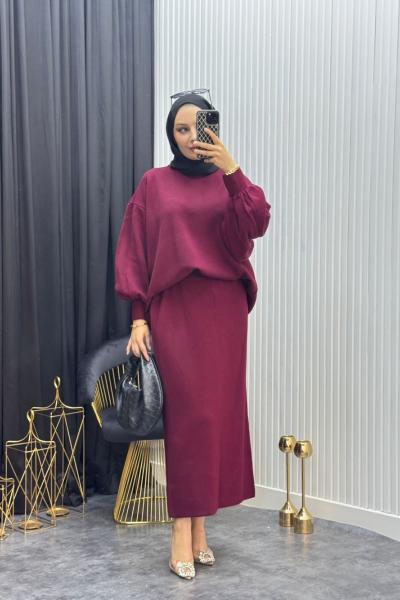 Nora Takım Bordo Bordo