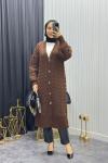 Örgü Desen Hırka Kahverengi Kahverengi
