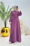 Pırıltı Tesettür Elbise Mor Mor