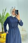 Ribanalı Tesettür Takım Lacivert  Lacivert