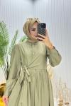 Şahika Tesettür Elbise Yeşil Yeşil