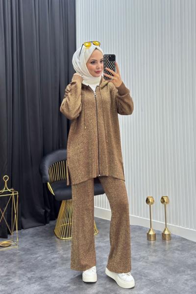 Simli Takım Kahverengi Kahverengi