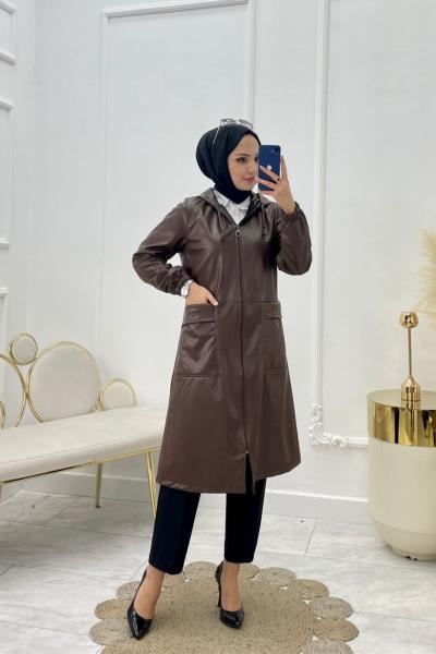 Suna Tesettür Kap Kahverengi Kahverengi