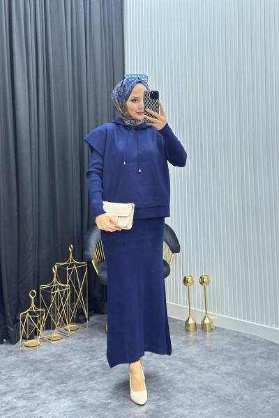 Süveterli Elbise Lacivert Lacivert