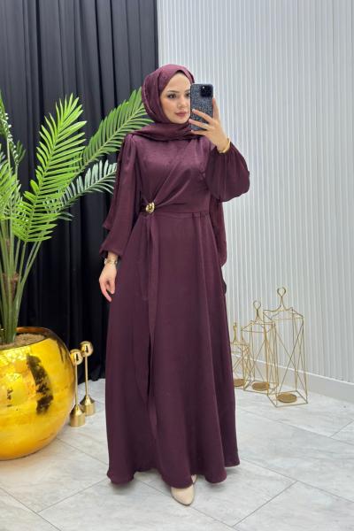 Viral Elbise Bordo Bordo