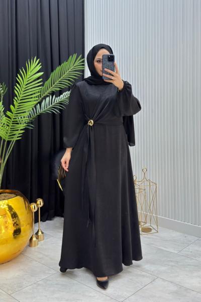 Viral Elbise Siyah Siyah