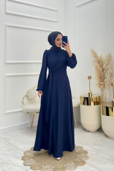 Yaren Tesettür Elbise Lacivert Lacivert