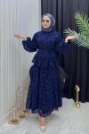 Yonca Dantel Takım Lacivert  Lacivert