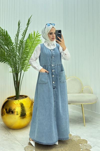 Yüsra Tesettür Jile Mavi Mavi